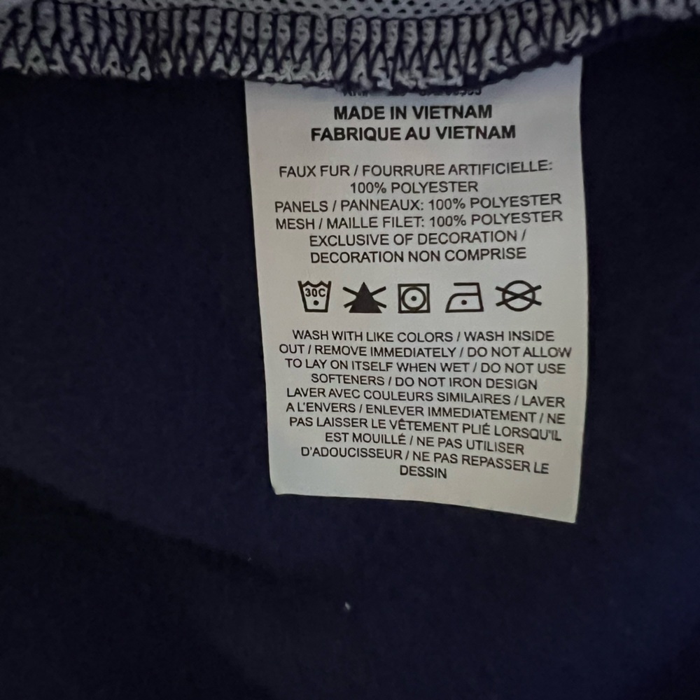 Nike Fleece Jacket Swoosh Sherpa Midnight Navy Oversized Women’s Medium - Picture 15 of 16
